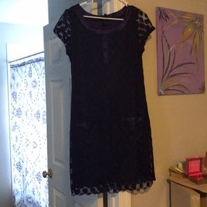 Purple dress with lace overlay